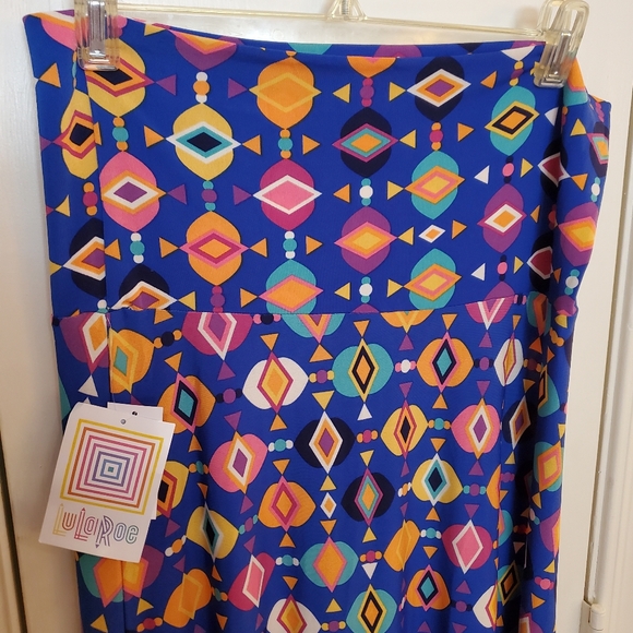 Lularoe Geometric Cat Eye Maxi Skirt size M Mod Knit Long Womens New With Tags - Picture 3 of 7